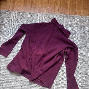 Lands' End Women's Burgundy Knit Turtleneck